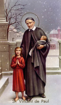 Picture of st vincent de paul with a child